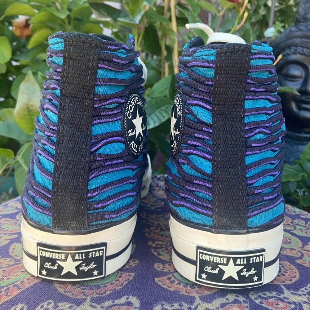New Chuck 70 Blue Knit Converse Hi Top Sneakers - Picture 15 of 16